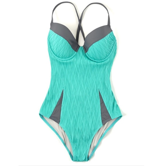Echo Design Jacquard Underwire One Piece Swimsuit - Picture 1 of 8